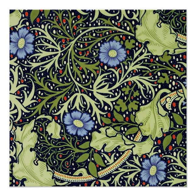 William Morris Seaweed Antike Blume Poster (Vorderseite)