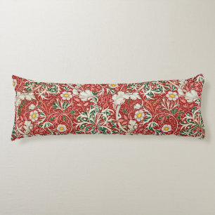 William Morris Seaweed Antike Blume Rot Grün Seitenschläferkissen