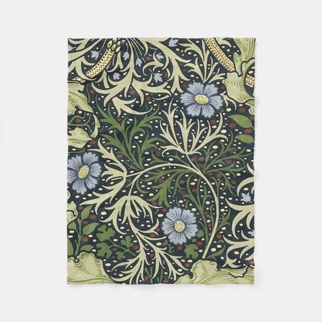 William Morris Seaweed Pattern Fleecedecke (Vorderseite)