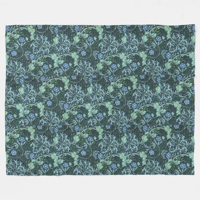 William Morris Seaweed Pattern Fleecedecke (Vorderseite (Horizontal))