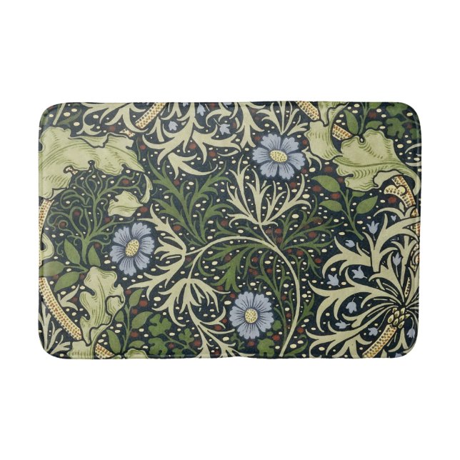 William Morris Seaweed Pattern Vintage Kunst Badematte (Vorderseite)