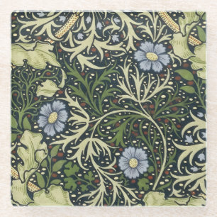 William Morris Seaweed Pattern Vintage Kunst Glasuntersetzer