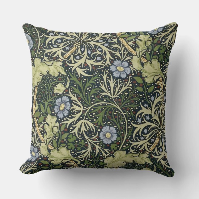 William Morris Seaweed Pattern Vintage Kunst Kissen (Vorderseite)