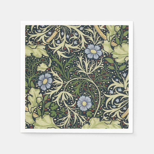 William Morris Seaweed Pattern Vintage Kunst Serviette (Vorderseite)