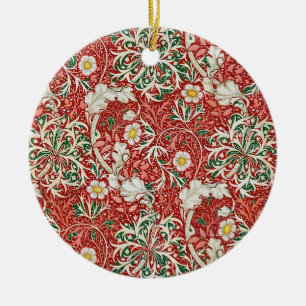 William Morris Seetang Antique Flower Rot Grün Keramik Ornament