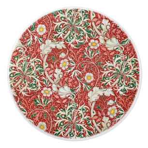 William Morris Seetang Antique Flower Rot Grün Keramikknauf