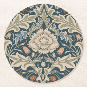 William Morris Severn Blumengarten Flower Classic Runder Pappuntersetzer