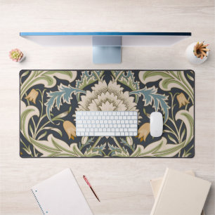 William Morris Severn Navy Blaues Blumenkunstwerk Schreibtischunterlage