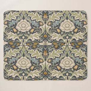 William Morris Severn Navyblaue Blumengestaltung Sherpadecke