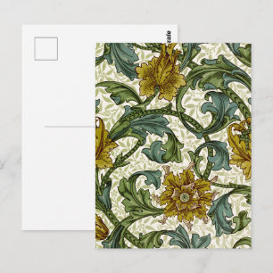 William Morris Single Stem Floral Art Fliese Postkarte