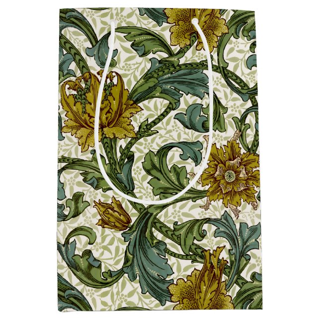 William Morris Single Stem Floral Pattern Mittlere Geschenktüte (Vorderseite)