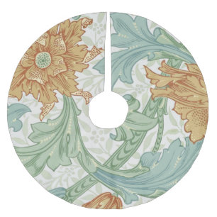 William Morris Single Stem Floral Pattern Polyester Weihnachtsbaumdecke