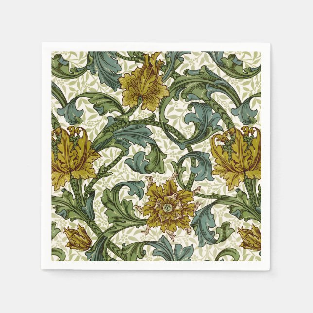 William Morris Single Stem Floral Pattern Serviette (Vorderseite)