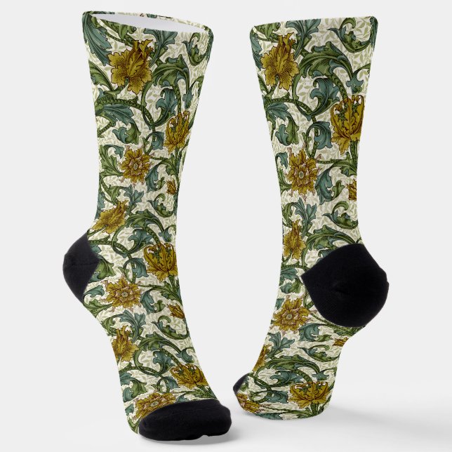 William Morris Single Stem Floral Pattern Socken (Gewinkelt)