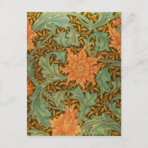 William Morris Single Stem Muster Art Nouveau Postkarte