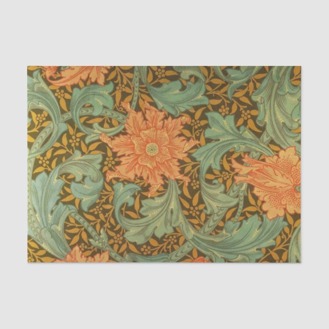 William Morris Single Stem Muster Art Nouveau Seidenpapier (Vorderseite)