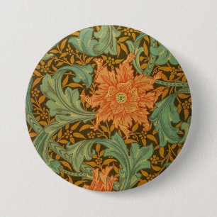 William Morris Single Stem Pattern Art Nouveau Button