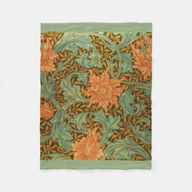 William Morris Single Stem Pattern Art Nouveau Fleecedecke (Vorderseite)