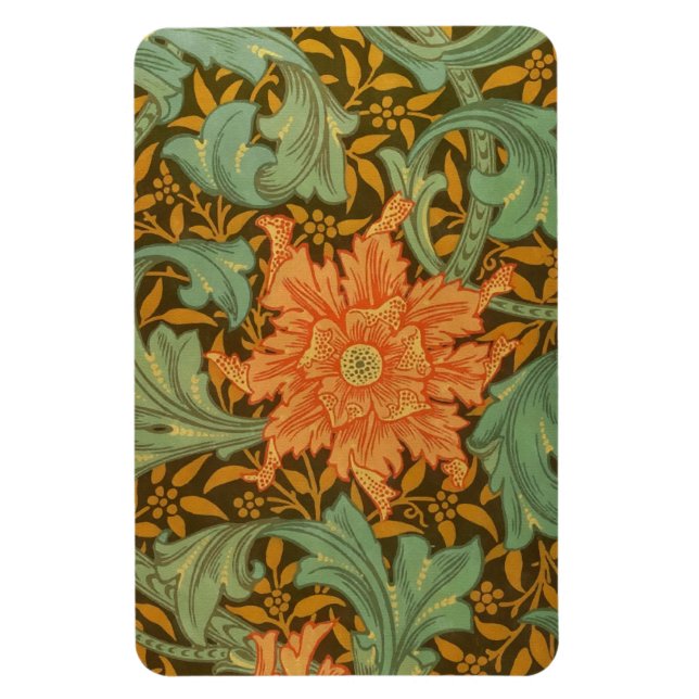 William Morris Single Stem Pattern Art Nouveau Magnet (Vertikal)