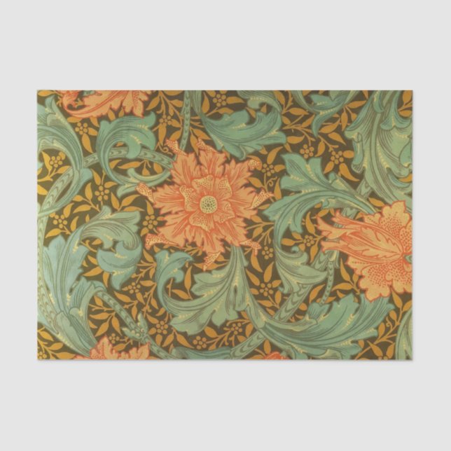 William Morris Single Stem Pattern Art Nouveau Seidenpapier (Vorderseite)