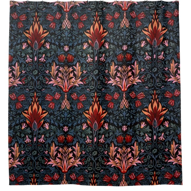 William Morris Snakeshead Dark Pattern Duschvorhang (Vorderseite)