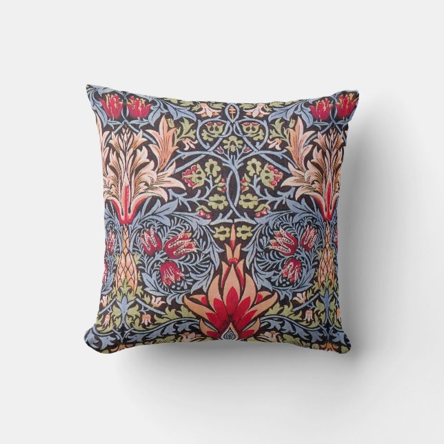 William Morris Snakeshead Floral Art Nouveau Kissen (Vorderseite)