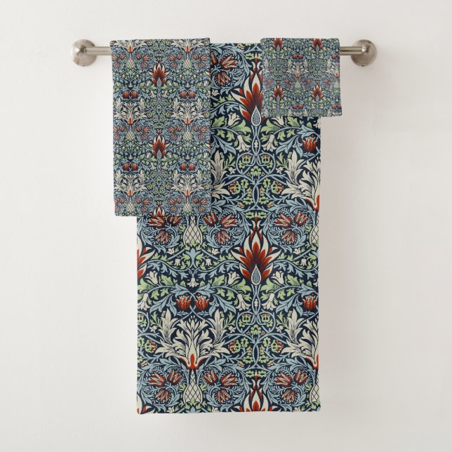William Morris Snakeshead Floral Classic Botanical Badhandtuch Set (Insitu)