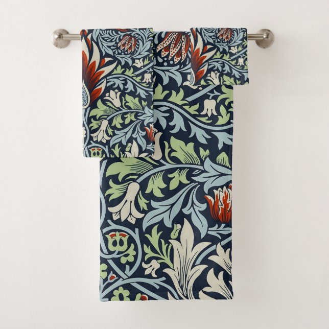 William Morris Snakeshead Floral Classic Botanical Badhandtuch Set (Insitu)