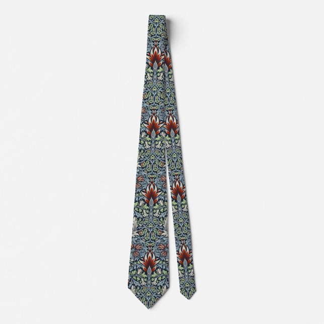 William Morris Snakeshead Floral Classic Botanical Krawatte (Vorderseite)