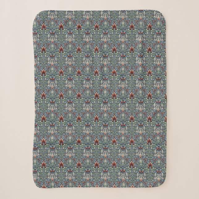 William Morris Snakeshead Floral Classic Botanical Sherpadecke (Vorderseite)
