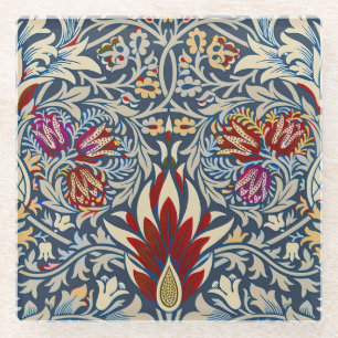 William Morris Snakeshead Floral Classic Dark Blue Glasuntersetzer