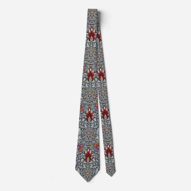 William Morris Snakeshead Floral Classic Dark Blue Krawatte (Vorderseite)