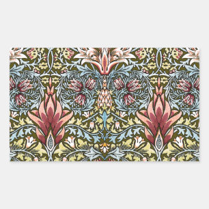 William Morris Snakeshead Floral Pattern Rechteckiger Aufkleber