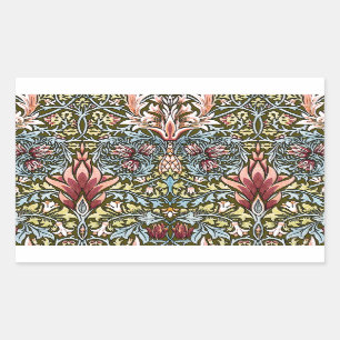 William Morris Snakeshead Floral Pattern Rechteckiger Aufkleber