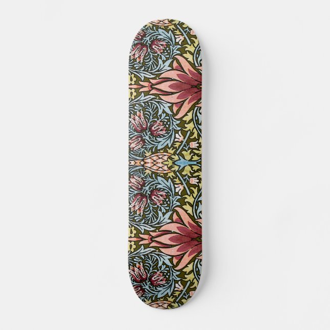 William Morris Snakeshead Floral Pattern Skateboard (Vorderseite)