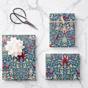 William Morris Snakeshead Fritillary Floral Design Geschenkpapier Set