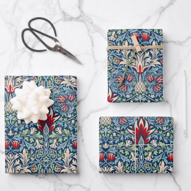 William Morris Snakeshead Fritillary Floral Design Geschenkpapier Set (Vorderseite)