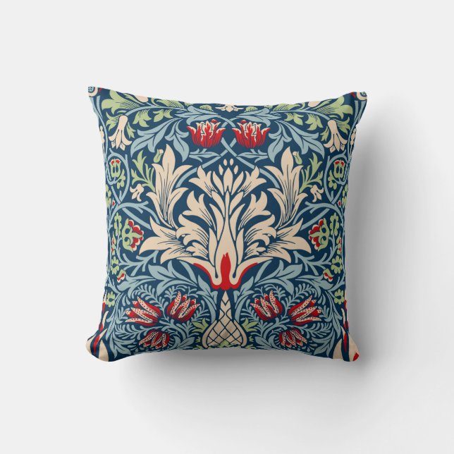 William Morris Snakeshead Fritillary Floral Design Kissen (Vorderseite)
