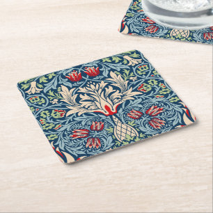 William Morris Snakeshead Fritillary Floral Design Rechteckiger Pappuntersetzer