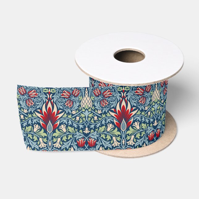 William Morris Snakeshead Fritillary Floral Design Satinband (Spule)