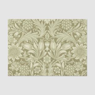 William Morris Sonnenblume Vintage Olive Damast Seidenpapier