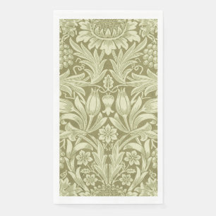William Morris Sonnenblume Vintage Olive Damast Serviette