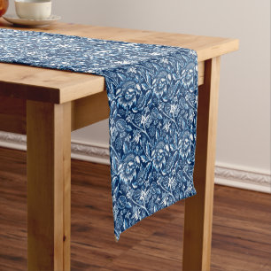 William Morris Sonnenblumen, Dunkelblau und Weiß Kurzer Tischläufer