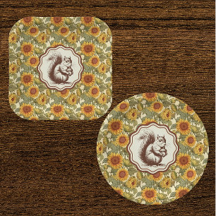 William Morris Sonnenblumen Eichhörnchen  Pappteller
