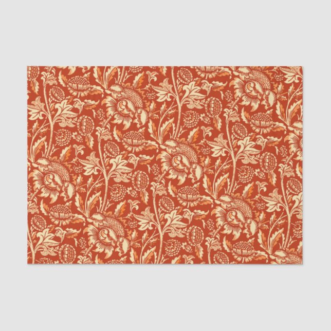 William Morris-Sonnenblumen, Mandarine Seidenpapier (Vorderseite)