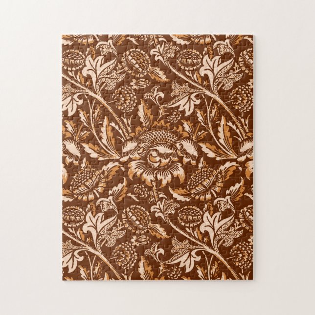 William Morris Sonnenblumen, Schokolade Brown & Be (Vertikal)