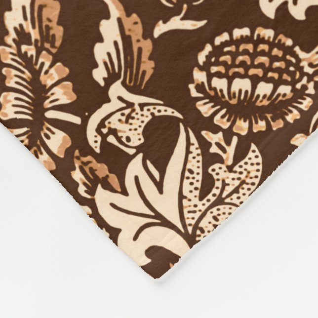 William Morris Sonnenblumen, Schokolade Brown & Be Fleecedecke (Ecke)