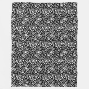 William Morris Sonnenblumen, Schwarz und Weiß Fleecedecke