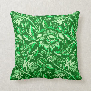 William Morris-Sonnenblumen, Smaragdgrün Kissen