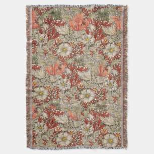 William Morris Spring Compton Blume Vintag Red Decke